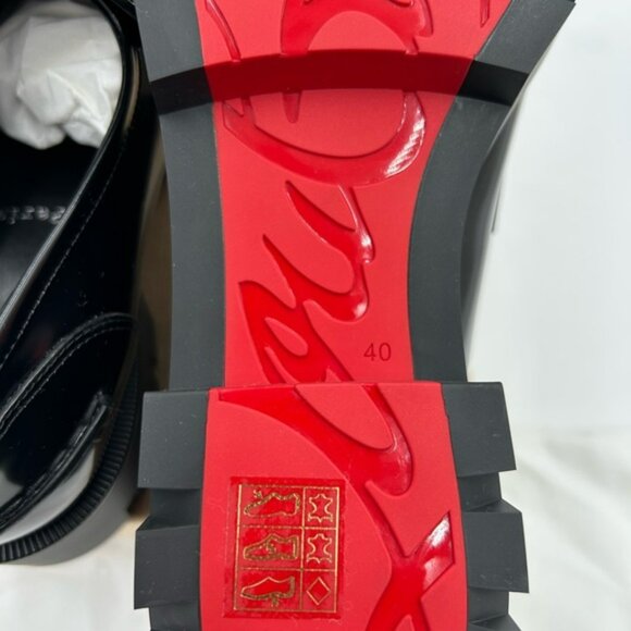 Women’s Christian Louboutin CL moc  lug, leather loafers - Picture 12 of 12